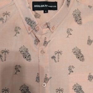 Men's Peach Patterned Casual Shirt